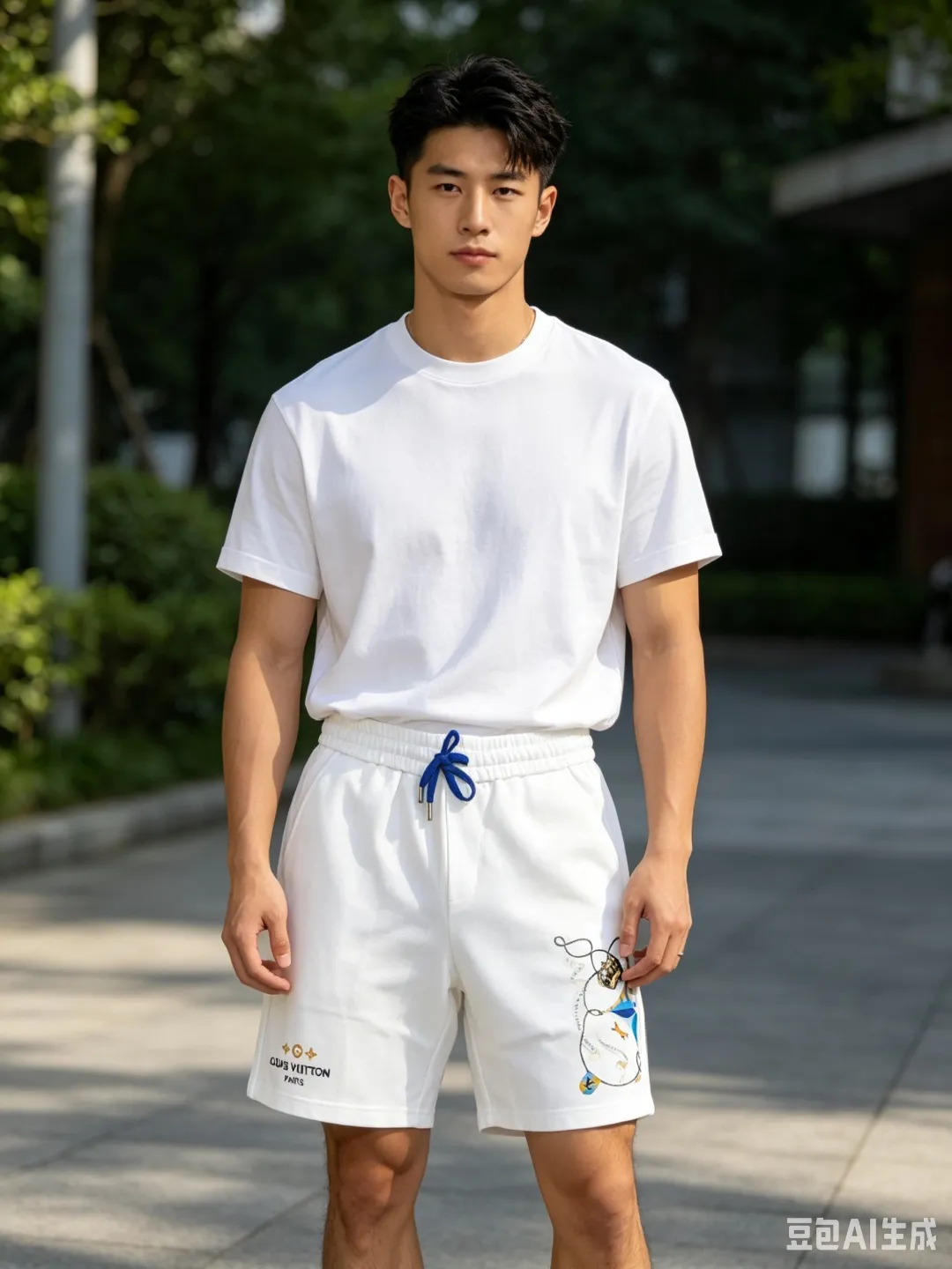 Louis Vuitton/Louis Vuitton 26ss crown print shorts